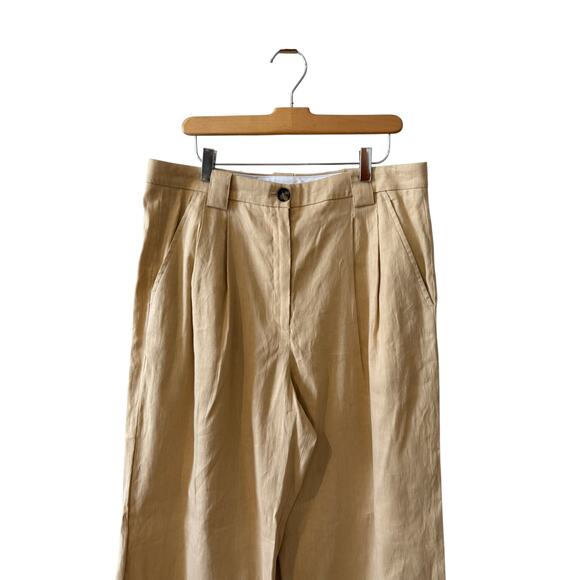 A.L.C. Tommy Linen Blend Wide Leg Pants Sand 10 - Picture 3 of 8